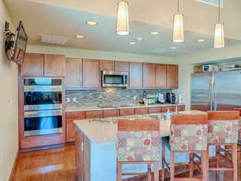 Resident lounge with entertainment kitchen